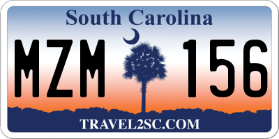 SC license plate MZM156