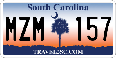 SC license plate MZM157