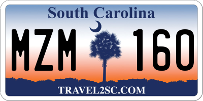 SC license plate MZM160
