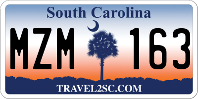 SC license plate MZM163