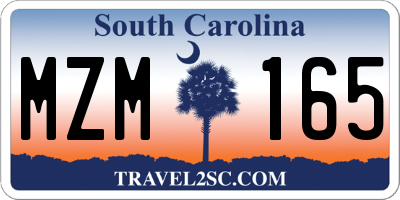 SC license plate MZM165