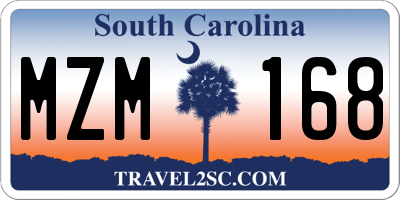 SC license plate MZM168