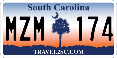 SC license plate MZM174