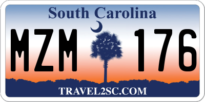 SC license plate MZM176