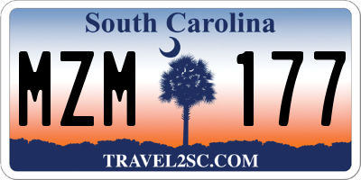 SC license plate MZM177