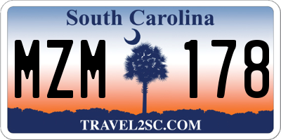 SC license plate MZM178