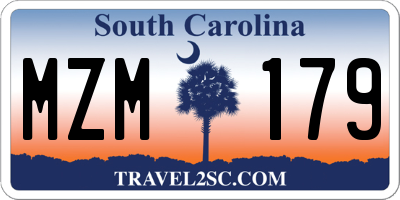 SC license plate MZM179