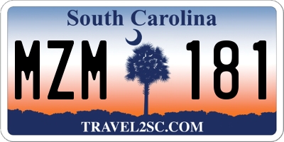 SC license plate MZM181