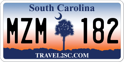 SC license plate MZM182