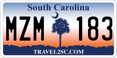 SC license plate MZM183