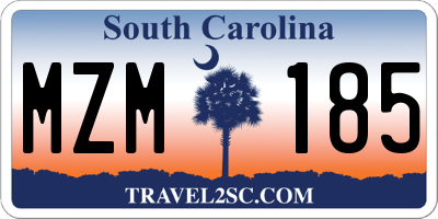 SC license plate MZM185
