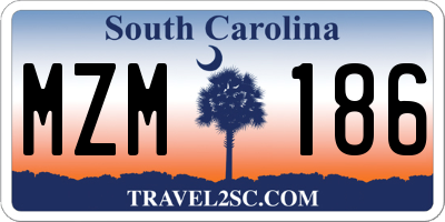 SC license plate MZM186
