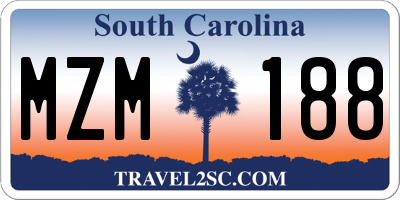 SC license plate MZM188