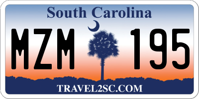 SC license plate MZM195