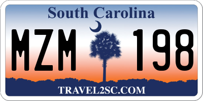 SC license plate MZM198