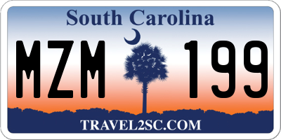 SC license plate MZM199