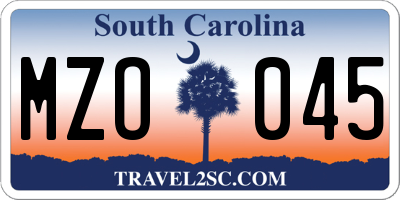 SC license plate MZO045