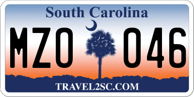 SC license plate MZO046