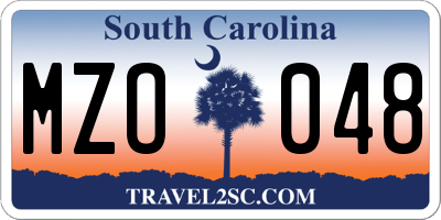 SC license plate MZO048