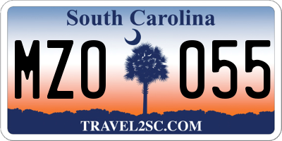 SC license plate MZO055
