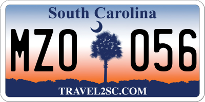SC license plate MZO056