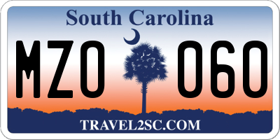 SC license plate MZO060