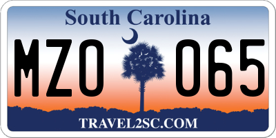 SC license plate MZO065