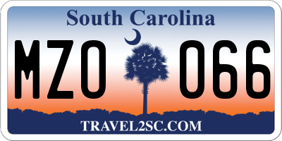 SC license plate MZO066