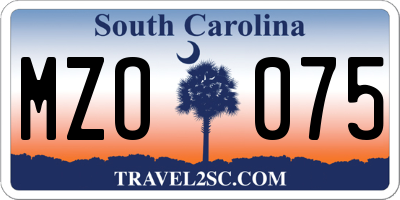 SC license plate MZO075