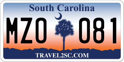SC license plate MZO081
