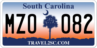 SC license plate MZO082