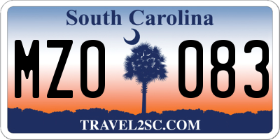 SC license plate MZO083