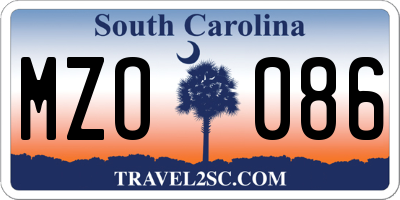 SC license plate MZO086