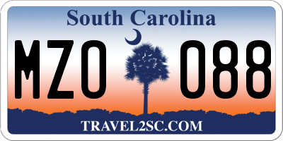 SC license plate MZO088