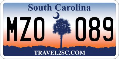 SC license plate MZO089