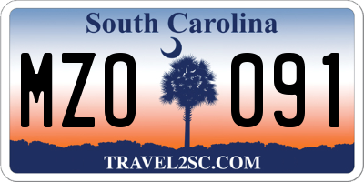 SC license plate MZO091