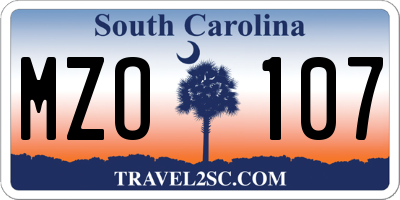 SC license plate MZO107