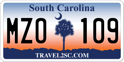 SC license plate MZO109