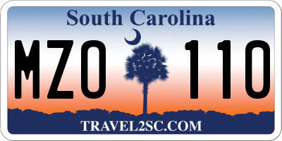 SC license plate MZO110
