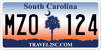 SC license plate MZO124