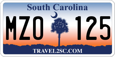 SC license plate MZO125