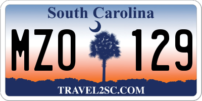 SC license plate MZO129