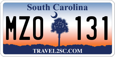 SC license plate MZO131