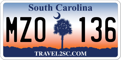 SC license plate MZO136