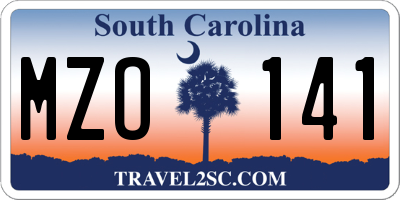 SC license plate MZO141