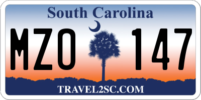 SC license plate MZO147