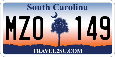 SC license plate MZO149