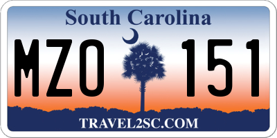 SC license plate MZO151