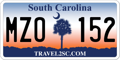 SC license plate MZO152