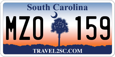SC license plate MZO159